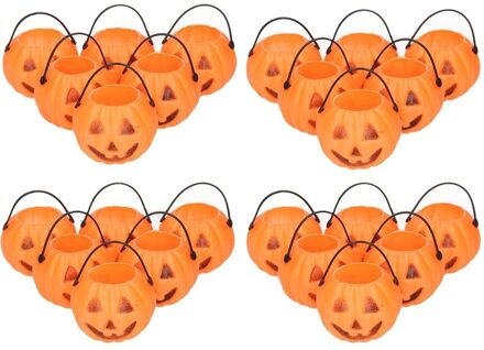 Halloween mini pompoen emmers - 30x - 5 cm - decoratie/versiering/accessoires - Traktatie emmertjes