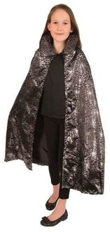 Halloween of carnaval verkleed cape voor kinderen - met spinnenweb print - zwart