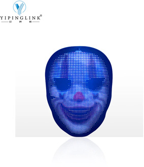 Halloween Party Full Color Face LED Mask Chargeable DIY Bluetooth Programmable Face LED Display Skeleton Decoration