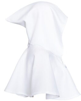 Halloween Party Hekserij Hooded Mantel Kostuum Korte Robe Middeleeuwse Knight Cape Unisex Kostuum Heks Wizard Vampire Outfit Top wit