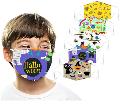 Halloween Print Face Protective Masks Kids Children Outdoor Mouth Protective Masks Reusable Mascarillas