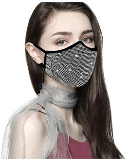 Halloween Sexy Shiny Rhinestone Mask Decoration Face Accessories Cover Face Jewelry for Women Wedding Nightclub Decoration