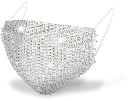 Halloween Sexy Shiny Rhinestone Mask Decoration Face Accessories Cover Face Jewelry for Women Wedding Nightclub Decoration