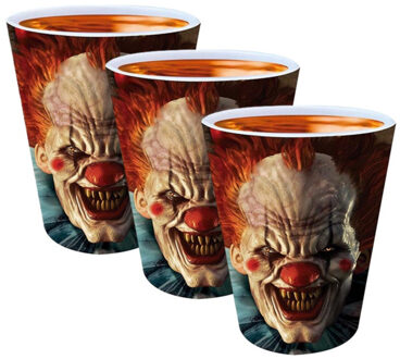 Halloween shotglaasjes - 6x - horror clown - 5 x 6 cm - kunststof