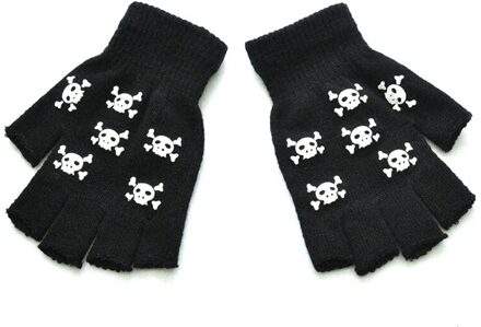 Halloween Skull Bone Skelet Goth Handschoen Half Vinger Handschoenen BK3