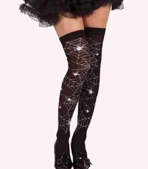 Halloween Spinnenweb kousen - Verkleedpanty Multikleur