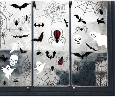 Halloween Statische Glas Raamstickers Halloween Decoraties Muurschildering Pastrol Verwijderbare Diy Wallposter