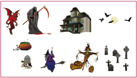 Halloween stickers 9 stuks