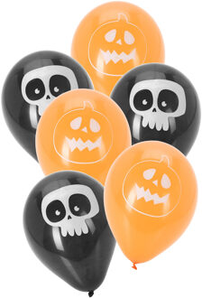 Halloween thema ballonnen - versiering - Scary Faces - 10x stuks - Feestartikelen Horror Multi