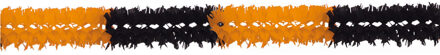 Halloween thema feestslinger zwart/oranje 4 meter