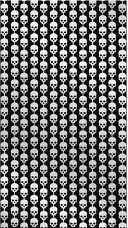 Halloween thema party deurgordijn metallic - doodskoppen/skulls - wit - 100 x 200 cm