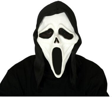 Halloween thema verkleed masker - Scream/Ghostface - volwassenen - met kap