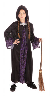 Halloween Tovenaar cape kinderen/Halloween verkleedkleding zwart/paars voor kids 128 - 6-8 jr - Carnavalskostuums Multikleur