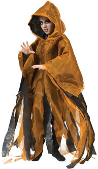 Halloween verkleed cape/gewaad met kap - Spook/geest - Oranje - Voor kinderen One size