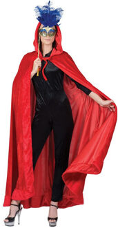 Halloween verkleed cape met kap - rood - Carnaval kostuum/kleding One size