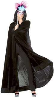 Halloween verkleed cape met kap - zwart - Carnaval kostuum/kleding One size