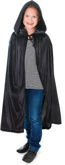 Halloween verkleed cape - voor kinderen - zwart - fluwelen stof One size