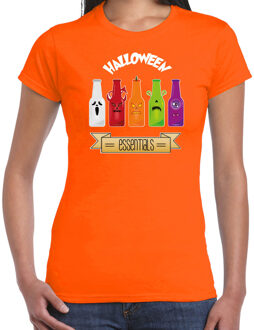 Halloween verkleed t-shirt dames - bier monster - oranje - themafeest outfit XL