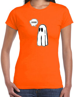 Halloween verkleed t-shirt dames - spook - oranje - geest - themafeest outfit M
