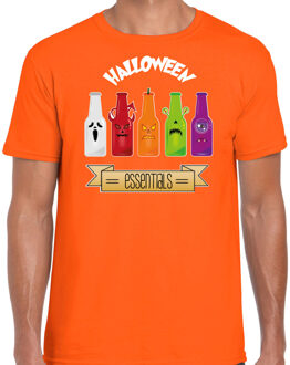 Halloween verkleed t-shirt heren - bier monster - oranje - themafeest outfit XL