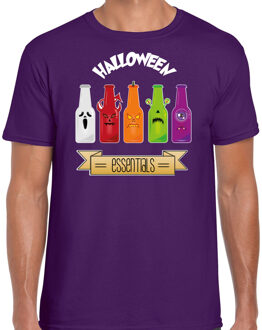 Halloween verkleed t-shirt heren - bier monster - paars - themafeest outfit 2XL