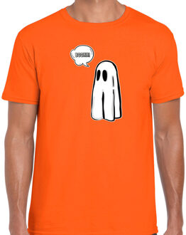 Halloween verkleed t-shirt heren - spook - oranje - monster themafeest outfit XL