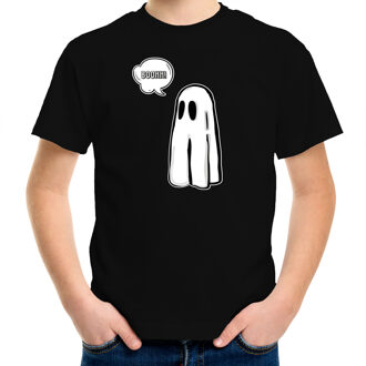 halloween verkleed t-shirt voor kinderen - spook - zwart - geest themafeest L (140-152)