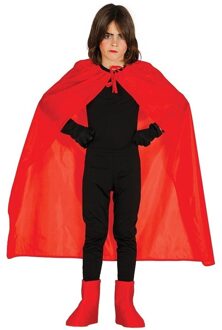 Halloween verkleedcape - rood - voor kinderen - Duivel/vampier/dracula/superheld thema One size