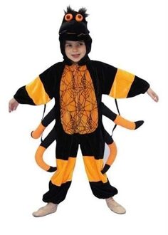 Halloween verkleedkleding dierenpak Spinnenpak - voor Kinderen - zwart/oranje