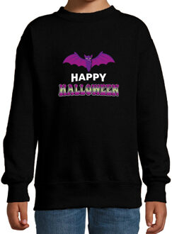 Halloween Vleermuis / happy halloween horror trui zwart voor kinderen - verkleed sweater / kostuum 5-6 jaar (110/116)