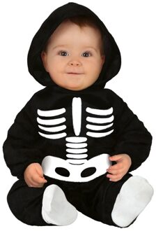 Halloween - Zwart/wit skelet verkleedpak voor baby/peuter 12-24 maanden - Carnavalskostuums Multikleur