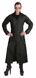 Halloween Zwarte gothic/vampier jas verkleedkleding voor heren 52-54 (L/XL) - Carnavalsjassen