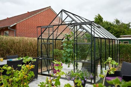 Halls Greenhouses Magnum 148 - Tuinkas - Zwart - 446x257x258 cm - Tuindersglas