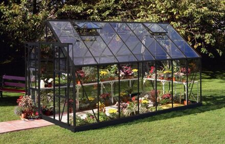 Halls Greenhouses Magnum 148 - Tuinkas - Zwart - 446x257x258 cm - Veiligheidsglas