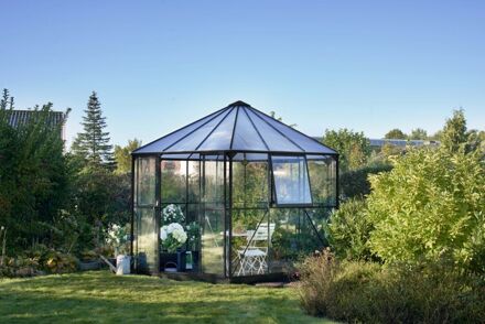 Halls Prieel Atrium - Tuinkas - Zwart - Veiligheidsglas & Polycarbonaat