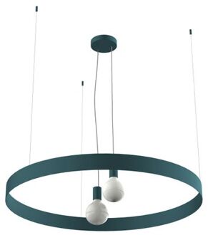 Halo Hanglamp, 2x E27, Metaal, Blauw Mediterraan, D.90cm
