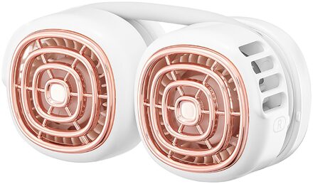 Hals Opknoping Kleine Ventilator Usb Draagbare Mini Hoofddeksels Handige Stijlvolle Eenvoudige Bladloze Lui Mute Hals Opknoping Koelventilator wit