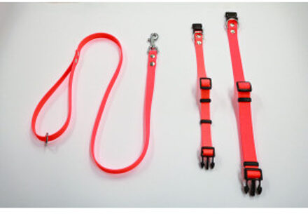 Halsband of looplijn Luca anti-slip rubber oranje Lijn 15 mm x 100 cm