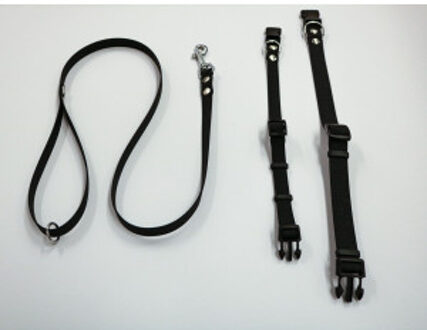 Halsband of looplijn Luca anti-slip rubber zwart Band 15 mm