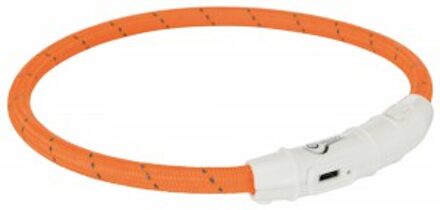 halsband voor hond  flash lichthalsband voor hond usb tpu / nylon oranje 45x0,7 cm