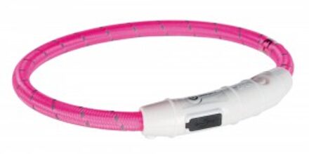 halsband voor hond  flash lichthalsband voor hond usb tpu / nylon roze 35x0,7 cm