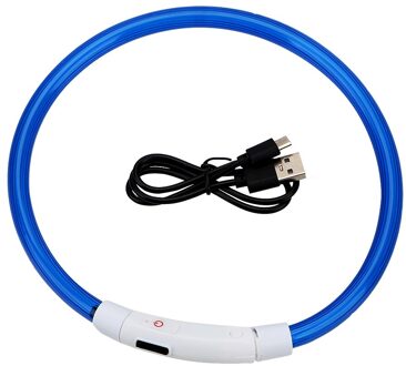 Halsbanden Glowing Lichtgevende Led Usb Halsband Oplaadbare Led Huisdier Halsband Nacht Veiligheid Knipperende Glow Blauw