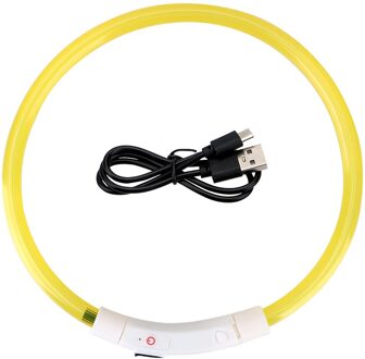 Halsbanden Glowing Lichtgevende Led Usb Halsband Oplaadbare Led Huisdier Halsband Nacht Veiligheid Knipperende Glow geel
