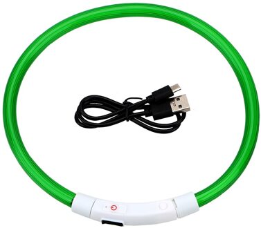 Halsbanden Glowing Lichtgevende Led Usb Halsband Oplaadbare Led Huisdier Halsband Nacht Veiligheid Knipperende Glow groen
