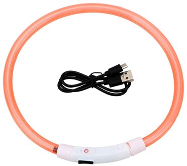 Halsbanden Glowing Lichtgevende Led Usb Halsband Oplaadbare Led Huisdier Halsband Nacht Veiligheid Knipperende Glow Oranje