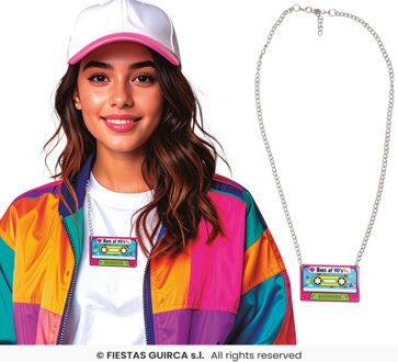 Halsketting Cassettebandje 90's Multikleur - Print