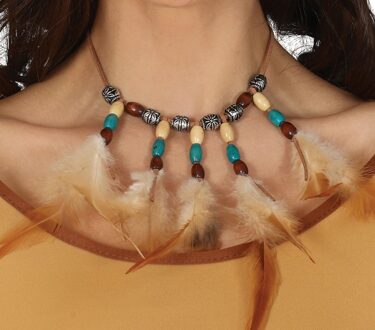 Halsketting Indiaan met Veren Adahy Multikleur - Print