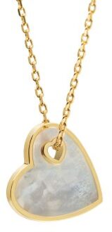 Halsketting met parelmoer hart