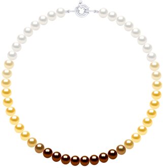 Halsketting van Echte Gekweekte Zoetwaterparels en Ronde 8-9 mm Veelkleurig - One Size