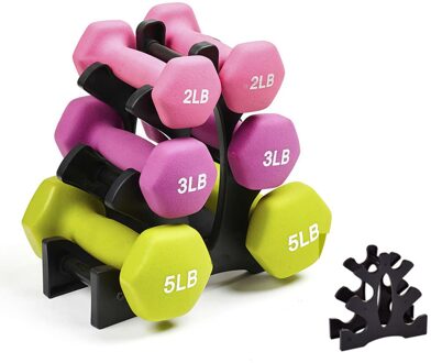 Halter Storage Rack Stand 3-Layer Hand-Held Halter Opbergrek Voor Home Office Gym Sport oefening Accessoires Beige